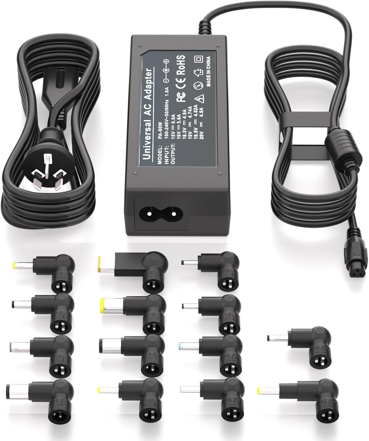 PD90W Universal Laptop Charger 15V 16V 18.5V 19V 19.5V 20V Power Supply AC Adapter, for Lenovo IBM HP Gateway ASUS Acer Dell Samsung Sony Fujitsu Toshiba JBL LCD LG Series Power Cord with 14 Chargin image number 3