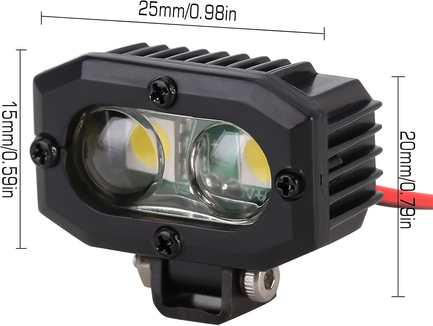 INJORA RC Crawler Lights LED Headlight for Axial TRX-4 TRX6 SCX10 90046 Wraith Redcat Gen8 1/10 RC Crawler Car,4Pcs image number 6