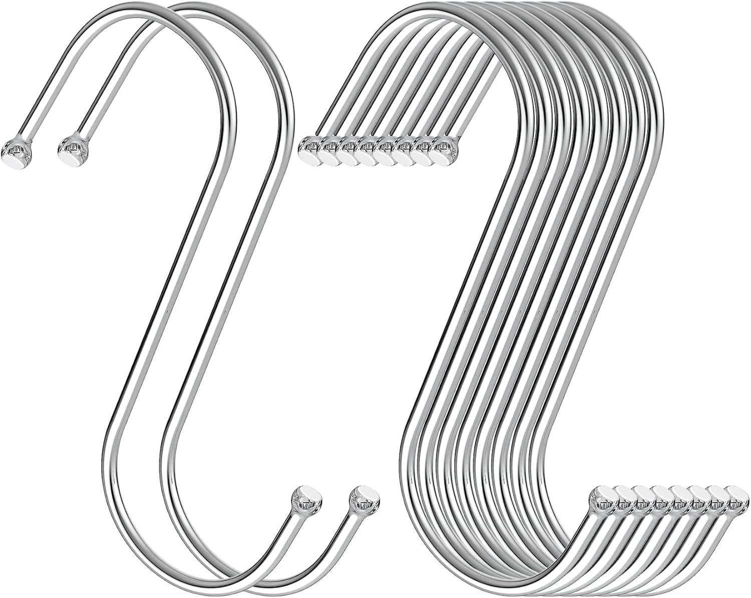 20 Pack 2.5" S Shaped Hooks Stainless Steel Metal Hangers Hanging Hooks for Kitchen, Work Shop, Bathroom, Garden image number 1