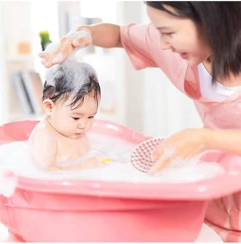 Exfoliating Silicone Body Scrubber Silicone Bath Brush Glowing Skin Silicone Shower Loofah for Gentle Exfoliating Long Lasting Lathers Well & More Hygienic than Traditional Loofah Body Brush (Pink) image number 3