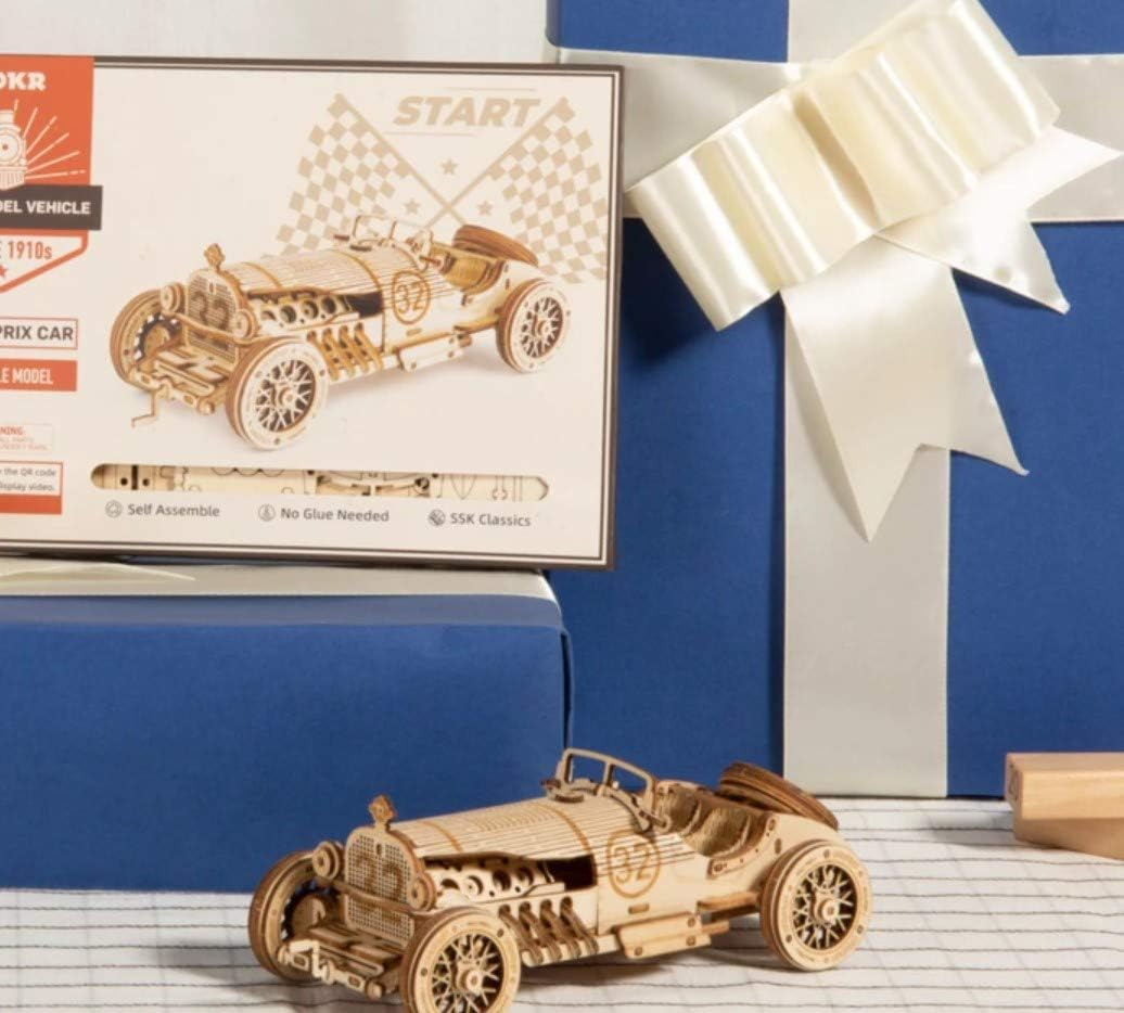 Robotime DIY Wooden Grand Prix Car 3D Puzzle Kit image number 5