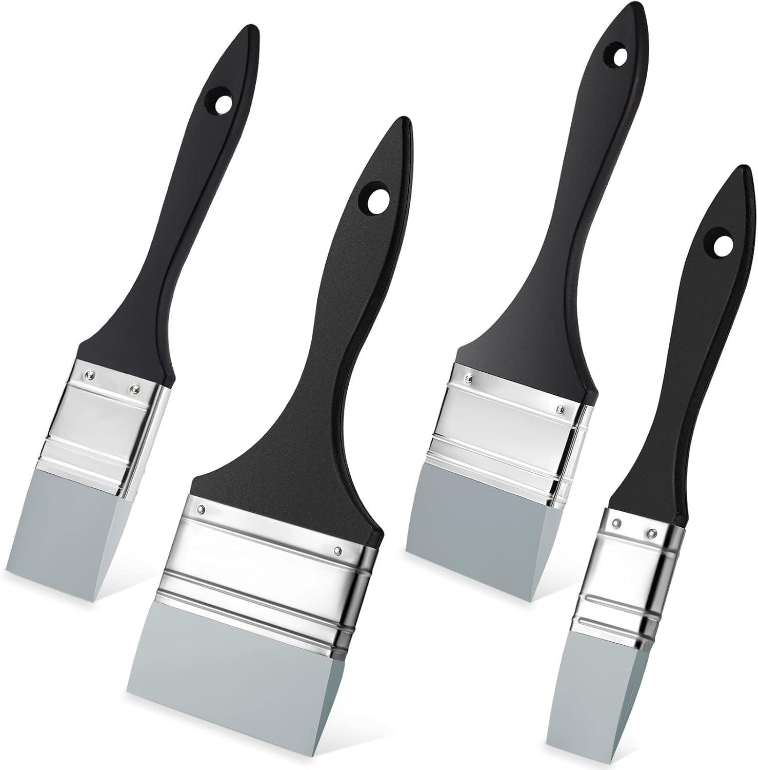 Silicone Paintbrush Set,4-Piece Color Shapers for Resin Painting, Flat Silicone Brushes for Acrylic and Water-Based Paints. (1.5/2/ 2.5/3 in Wide) image number 1