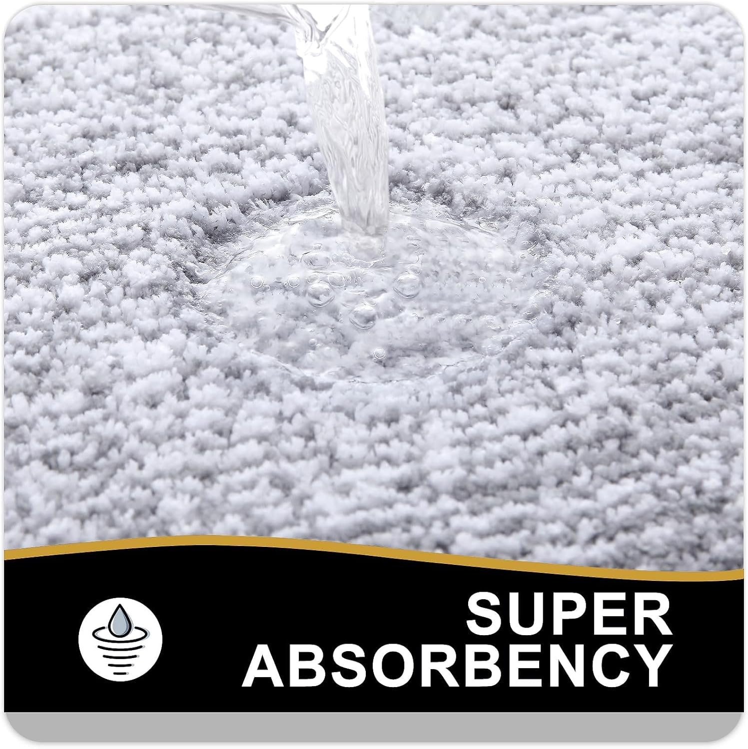 YUTA Bathroom Rugs, Extra Soft and Absorbent Microfiber Bath Mat, Non-Slip, Machine Washable, Quick Dry Bath Carpet, Suitable for Bathroom Floor, Tub, Shower, 61X91Cm, Light Grey image number 2