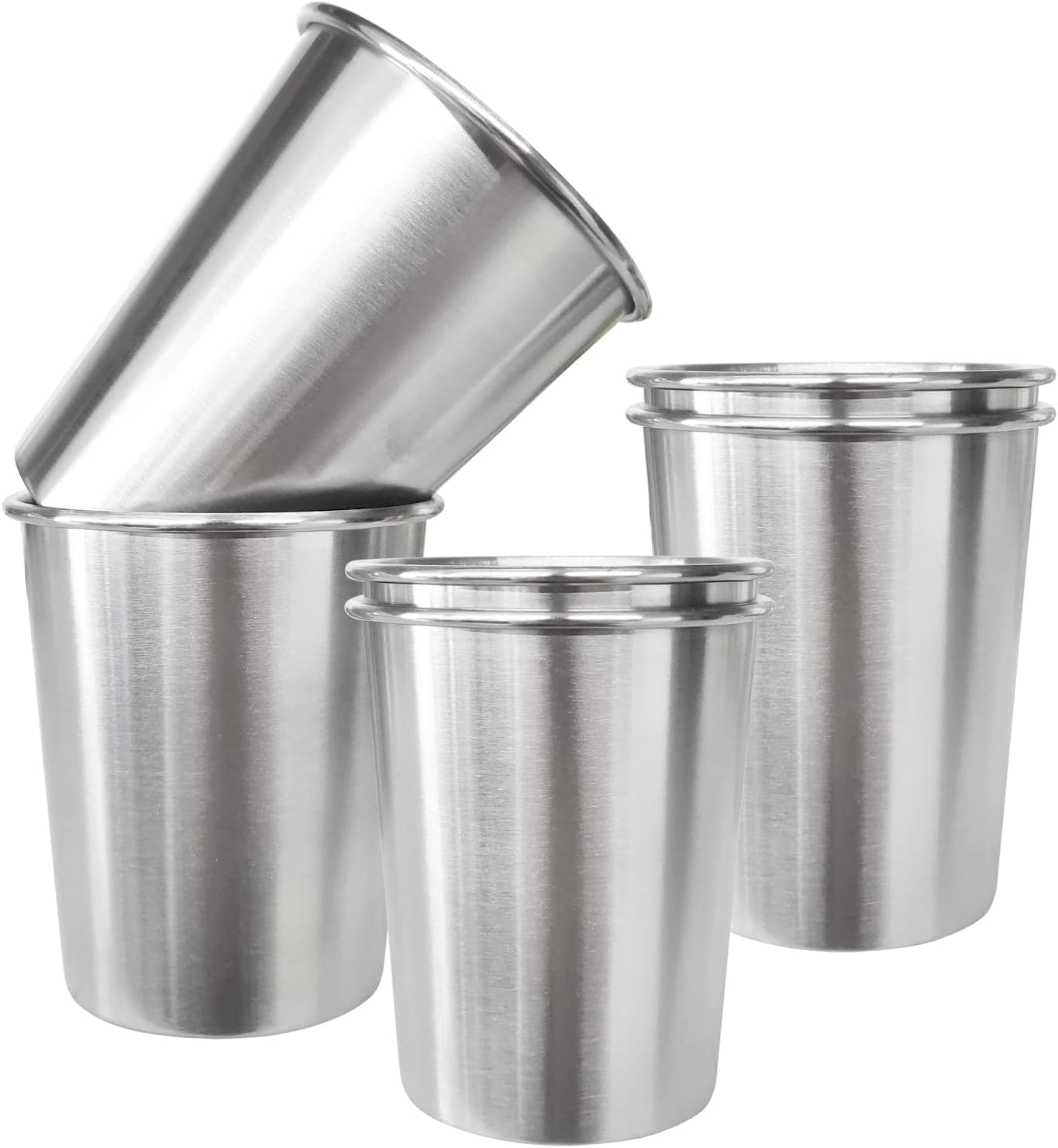 6 Pack 8 Oz Stainless Steel Kids Cups, Children'S Pint Cups, Stackable Metal Cups, Shatterproof Drinking Glasses image number 3