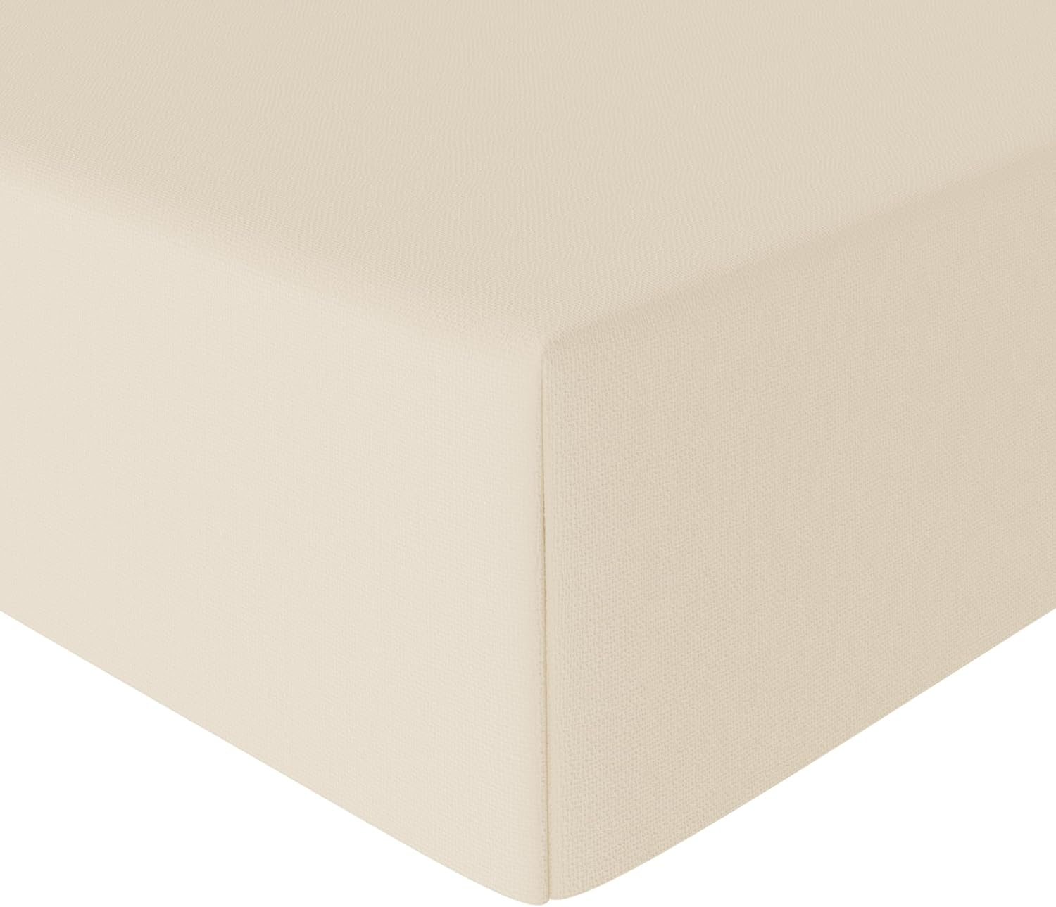 Amazon Basics Microfibre Fitted Sheet, Super King, Beige image number 2