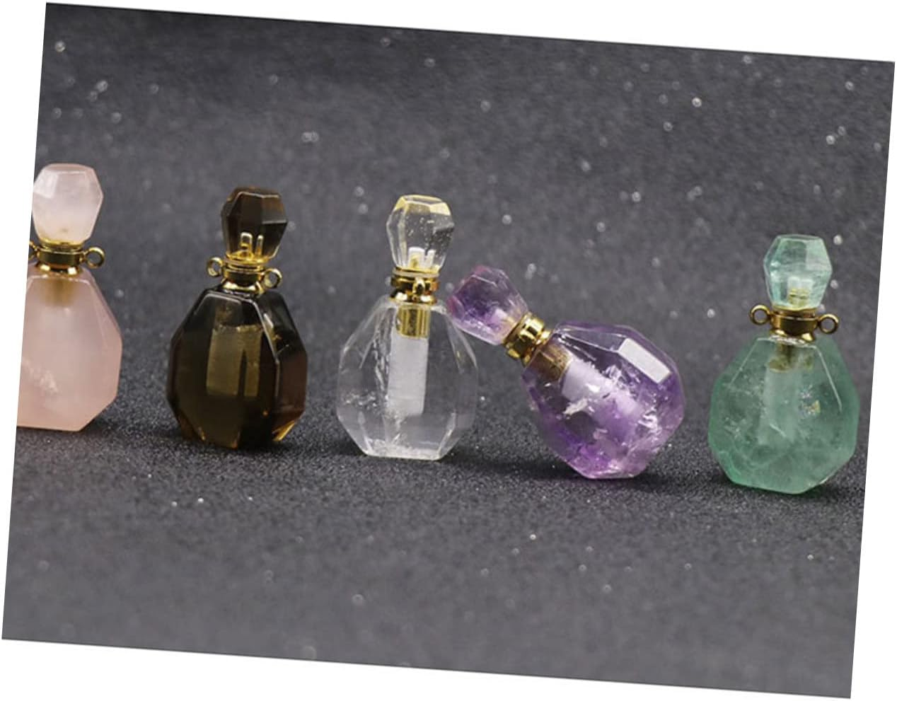 Yardenfun Natural Crystal Fluorite Wishing Bottle Perfume Bottle Pendant Necklace Accessories for Hanging Necklace Pendant Jewelry Decorations