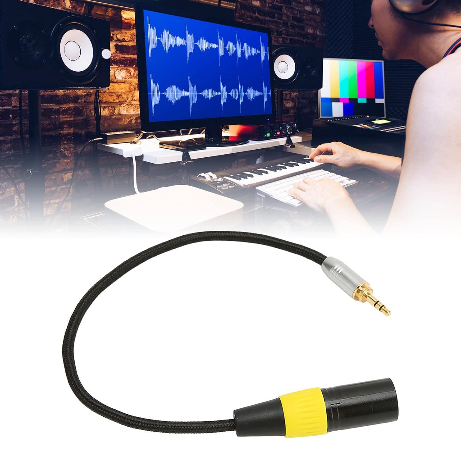 Silent Gold Plated 3.5Mm Male to XLR Cable. Silent Gold Plated 3.5Mm to 3 Pin XLR Adapter Cable for Microphone Mixer Wireless Microphone image number 3