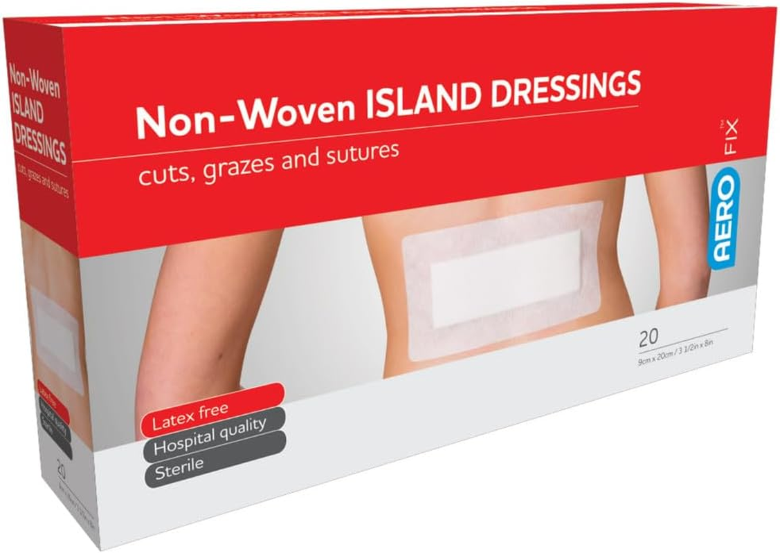 Aero Healthcare Aerofix Non-Woven Island Dressings 10 X 20Cm, 20 Count, White image number 1