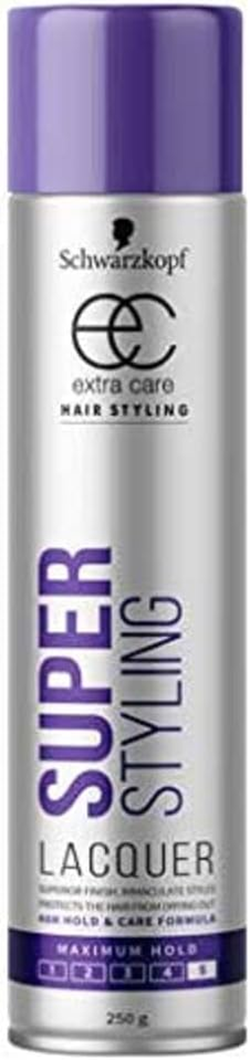 Extra Care Schwarzkopf Styling Super Styling Lacquer, Maximum Hold, 250G