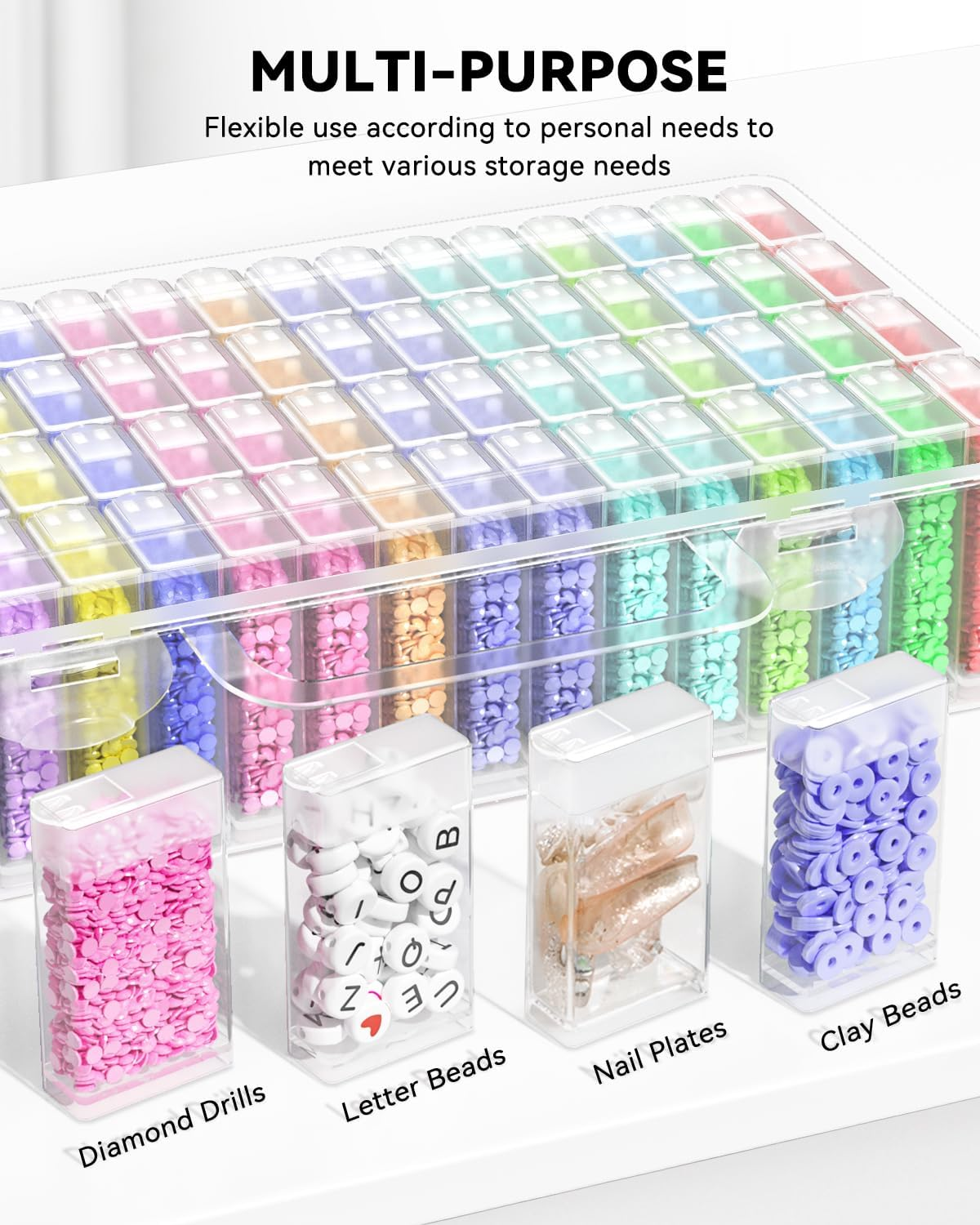 ARTDOT 64 Jars Diamond Painting Storage Containers Kits, Portable Diamond Art Accessories for Beads Rhinestones Jewelry Nail Art Sequins image number 5