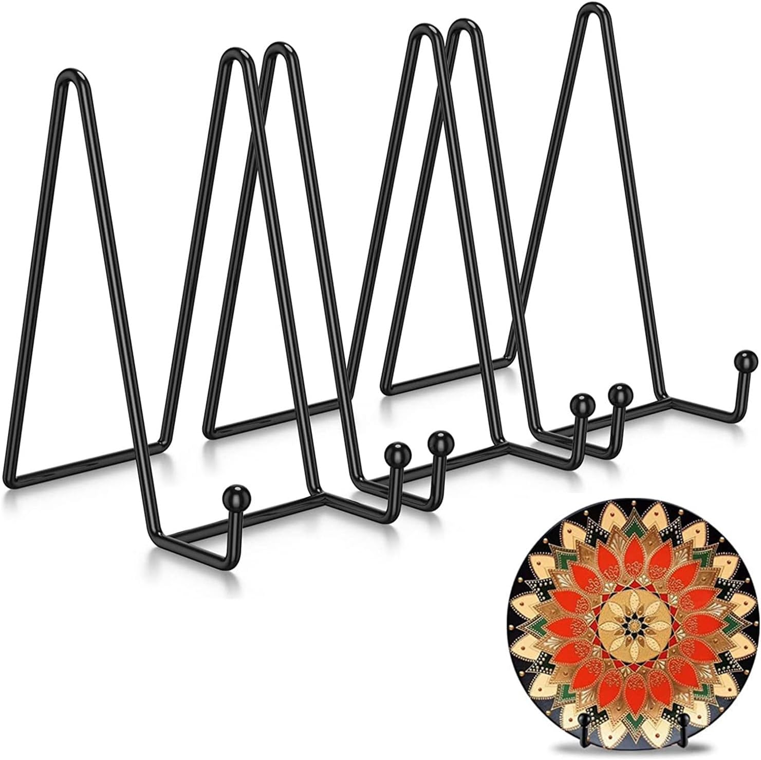 MEZOKUCEL3 Pack Metal Display Stand, Decorative Plate Stand Holder, Premium Frame Holder Stand for Picture Book Photo Easel Tablets and Artistic Work (6 Inch, Rose Gold)