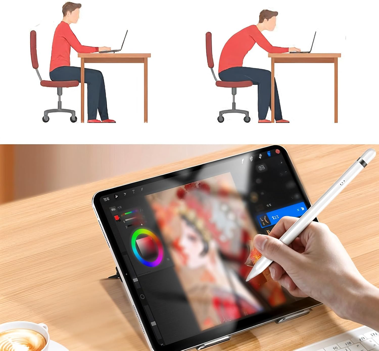 2PCS Keyboard Stands, Portable Laptop Stand, Self-Adhesive Mini Laptop Stand, Invisible Computer Keyboard Stand for Desk, Laptop Stand for Macbook, Dell, HP and Other 10-18 Inches Laptop, Black