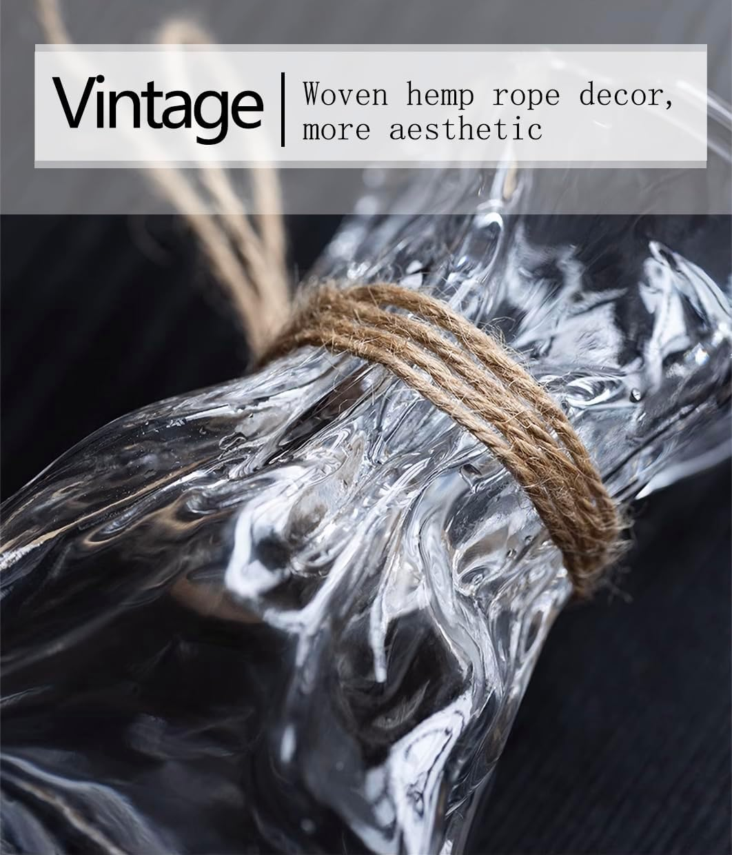 6 Inch Small Glass Flower Vase, Irregular Clear Flower Vases for Centerpiece Table Indoor Desk Decor, Modern Art Decorative Vase for Home Office Wedding Bookshelf Housewarming Gift - Clear image number 2