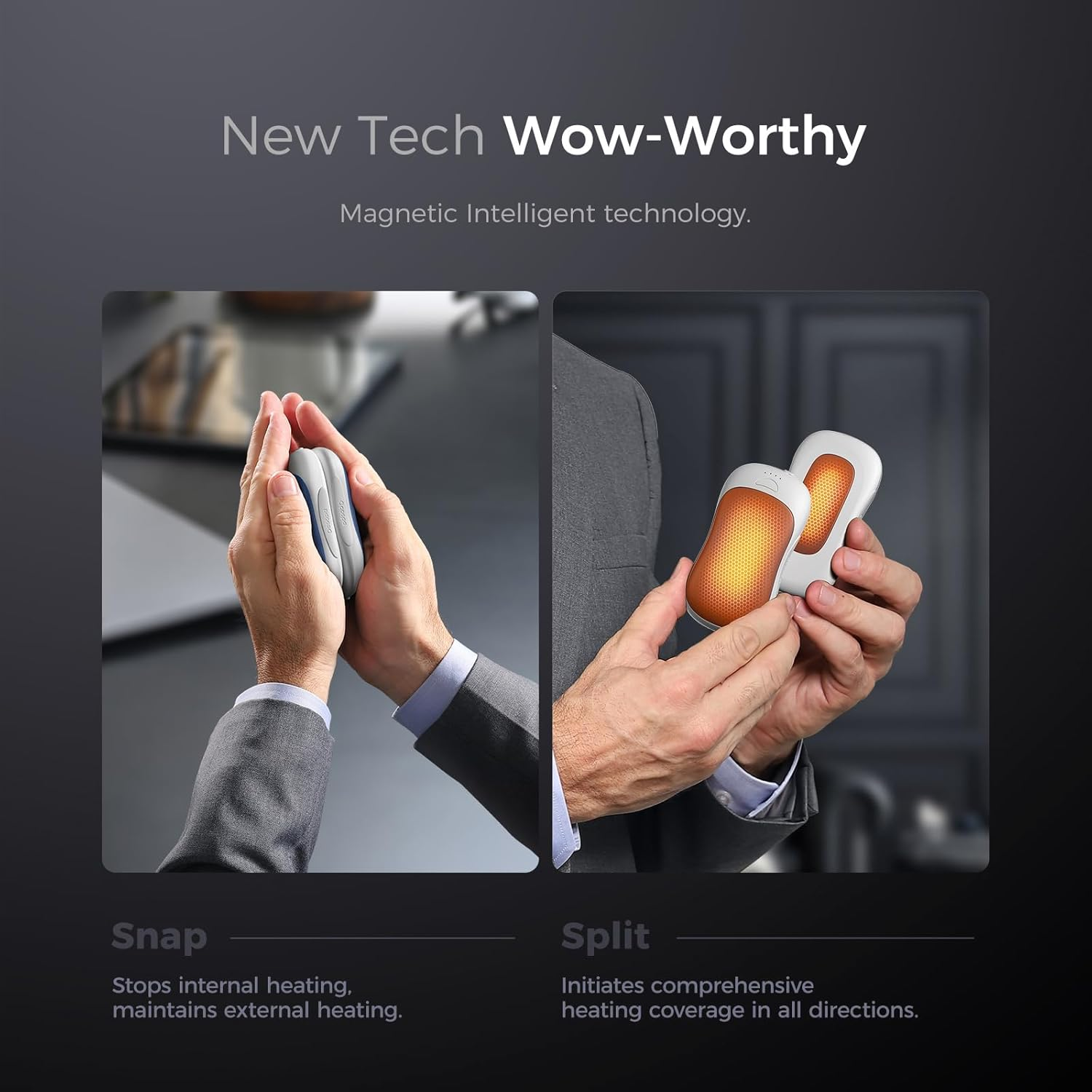 OCOOPA Magnetic Rechargeable Hand Warmers, True Double Warmth Handwarmers 10000Mah, up to 15 Hours, Max 136℉, Electric Heater, for Men, Women, Golf/Hunting/Camping/Cold Weather, UT3 PRO image number 6