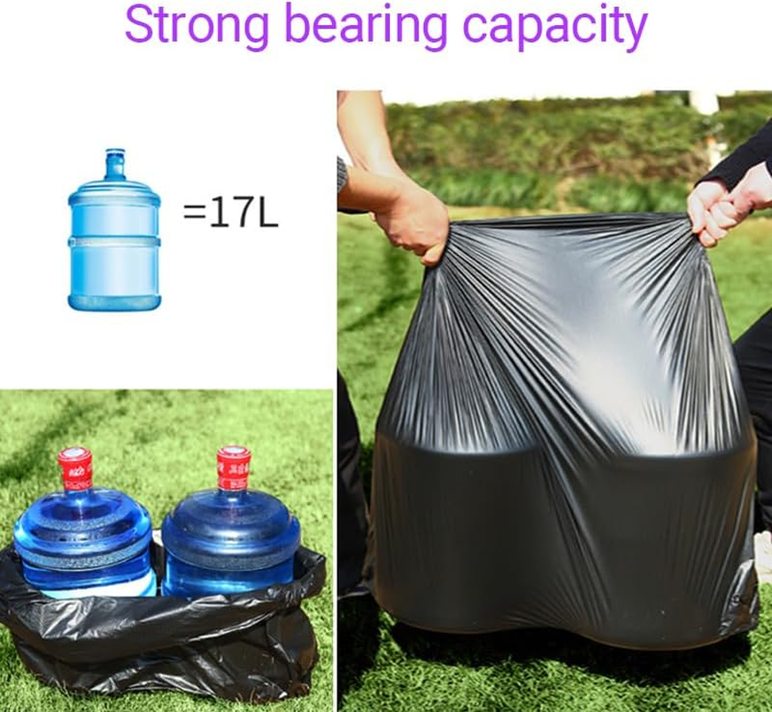 100PCS Black Heavy Duty Bin Bags Liners Rolls Waste Refuse Sacks Rubbish Bag, Durable and Tear-Resistant, Ideal for Business and Home Use image number 4
