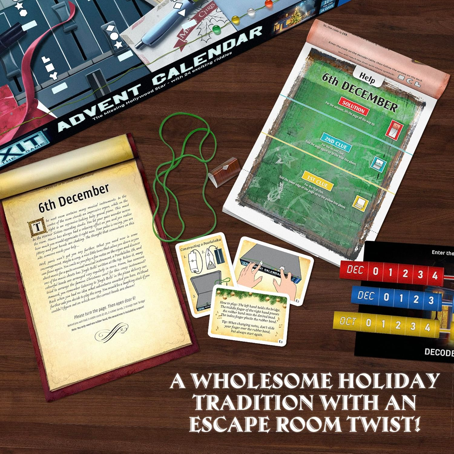 Thames & Kosmos Exit: the Game Advent Calendar the Missing Hollywood Star Board Games image number 3