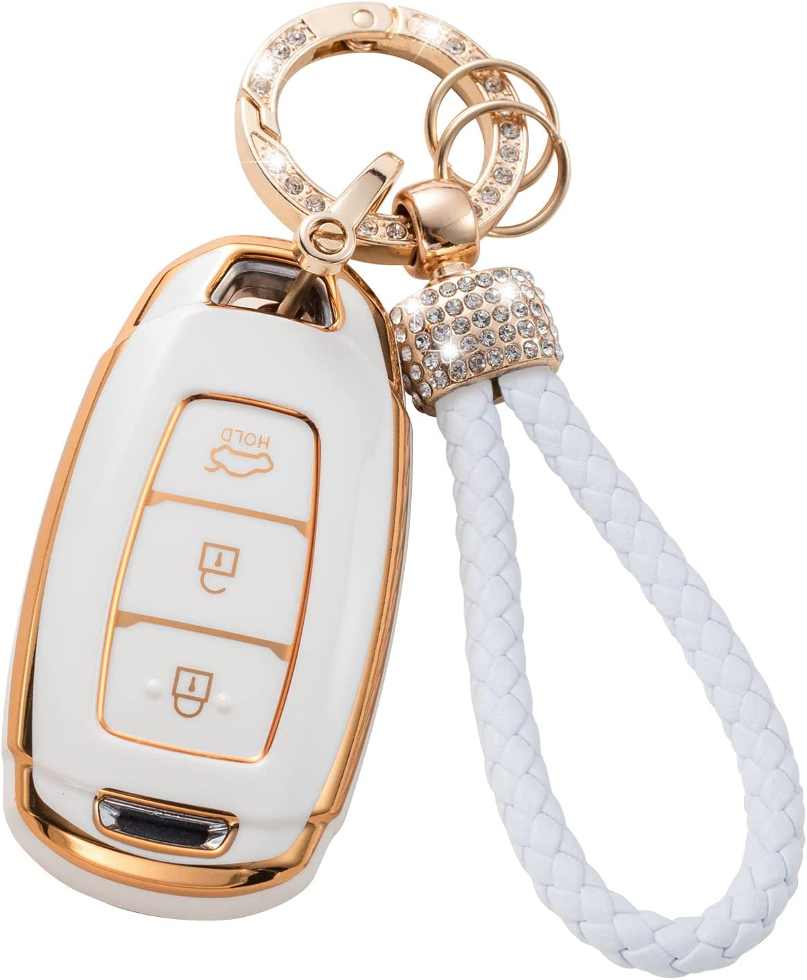 Gematay for Acura Key Fob Cover with Keychain Lanyard, Soft TPU Key Case Protection Compatible with Acura CDX RDX RLX NSX TLX TLX-L Smart Remote Key Holder image number 6