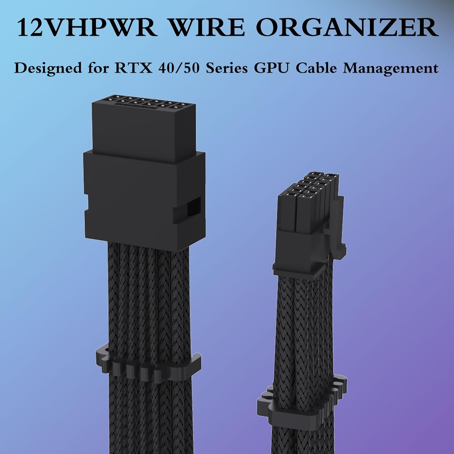 Sirlyr PC Cable Comb,Psu Cables Combs Kit for Extension Cable Management 24 PCS Set 12Vhpwr Cable X 4,24 Pin X 4,8 Pin X 16,3 Mm/0.11In up to 3.5 Mm/0.13 in Wire Gauge Black image number 5