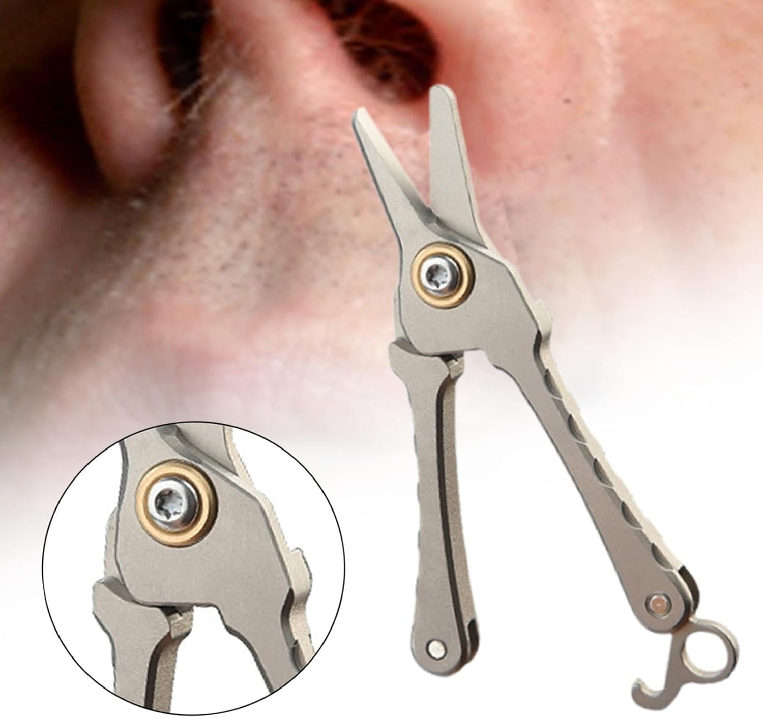 Eigell Men'S Nose Hair Scissors, Makeup Beauty Tool,Facial Trimmer, Facial Hair Trimming Tool,For Eyelashes image number 3