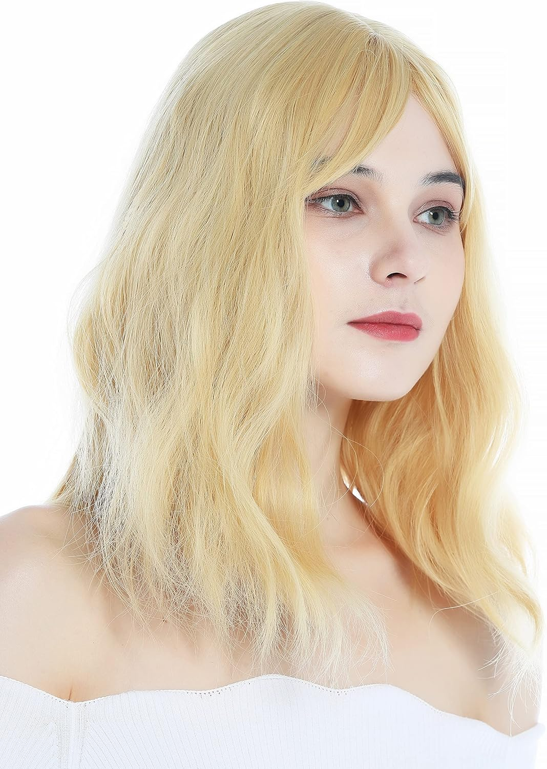 WIG ME up - MLX074-15/36A/031 Women'S Wig Parted Fringe Shoulder Length Wave Blonde Golden Blonde