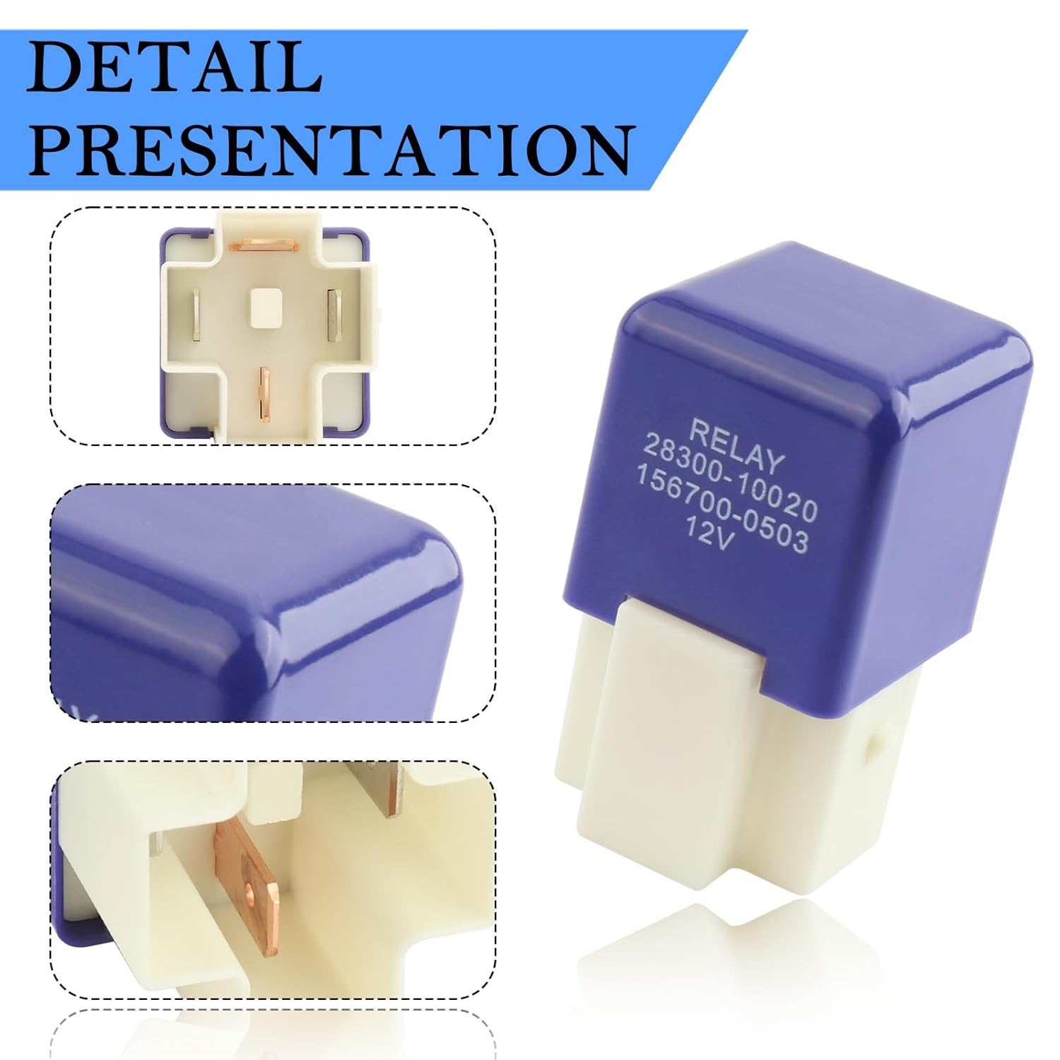 Starter Relay Replacement OEM# 28300-10020, 4 Pin Compatible with Lexus ES300 GS300 GS400 GS430 Toyota 4Runner Avalon for Starting Engine, Professional Car Accessories image number 6