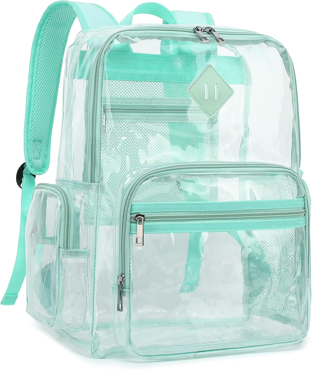 Fuyicat Heavy Duty Clear Backpack for Girls Boys Women Men, PVC Transparent School Backpacks See through College Bookbag