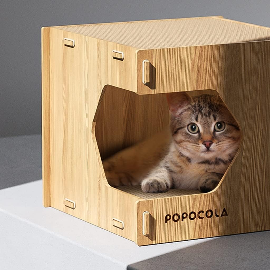 Indoor Cat Nest Four-Season Cat Nest Enclosed Cat House Solid Wood Pet Nest image number 4