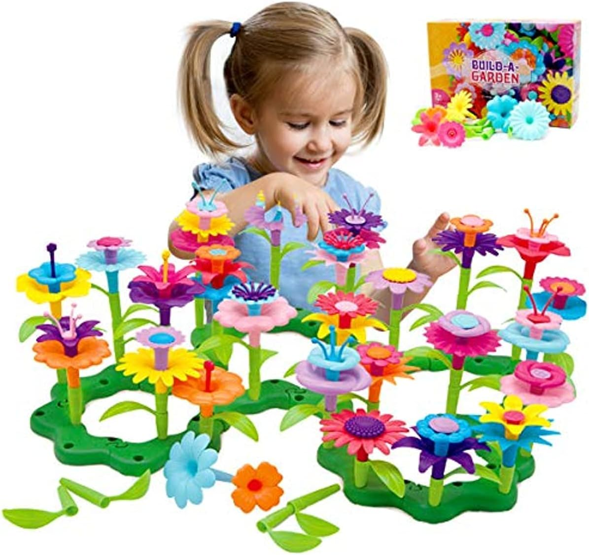 Flower Garden Building Set 98 PCS Arts and Crafts for Girls 11 Colors Birthday Gifts 3-6 Year Old Girls image number 5