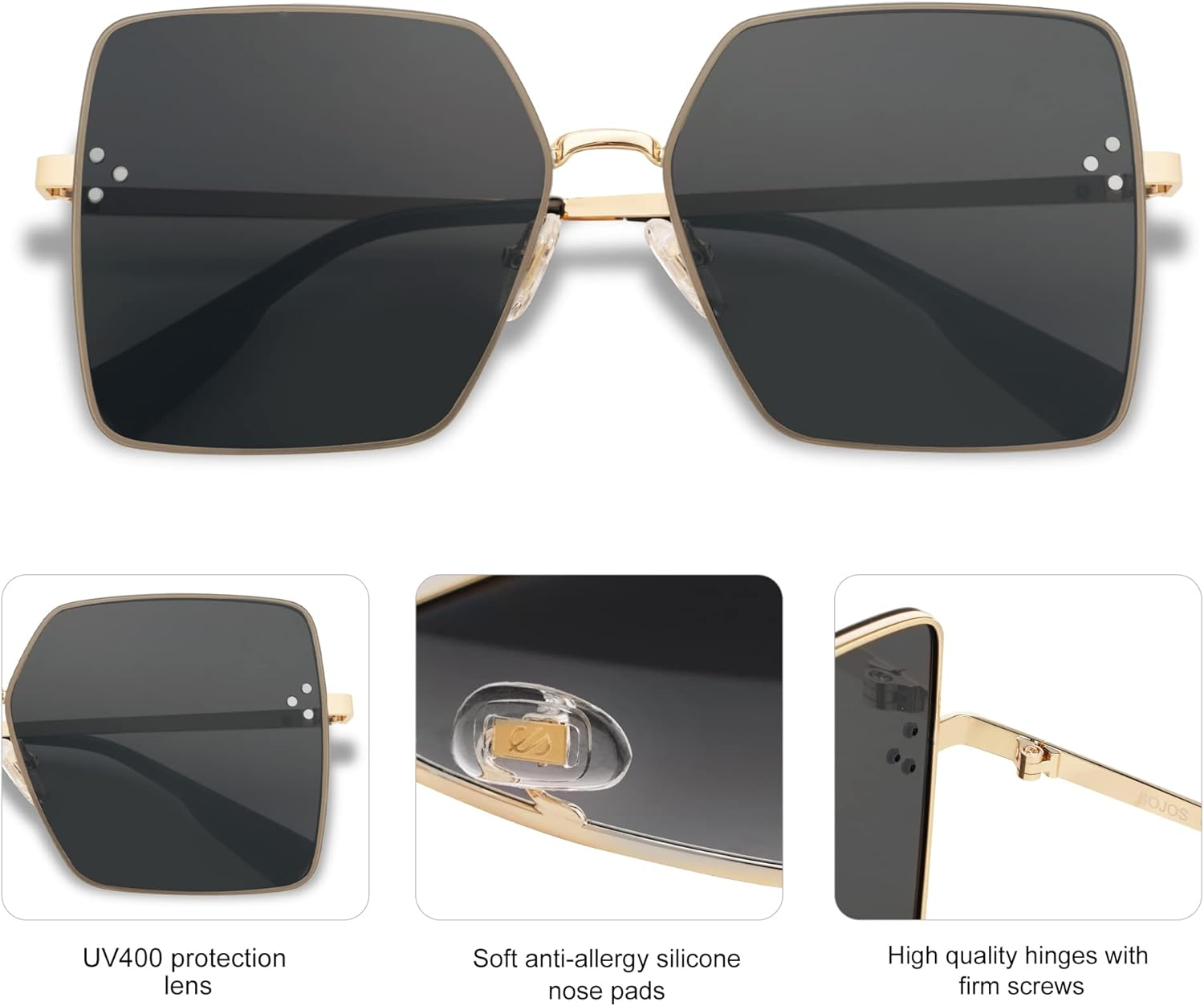 SOJOS Trendy Square Sunglasses Womens Big Oversized Designer Style UV Protection Sunnies Shades SJ1170 image number 6