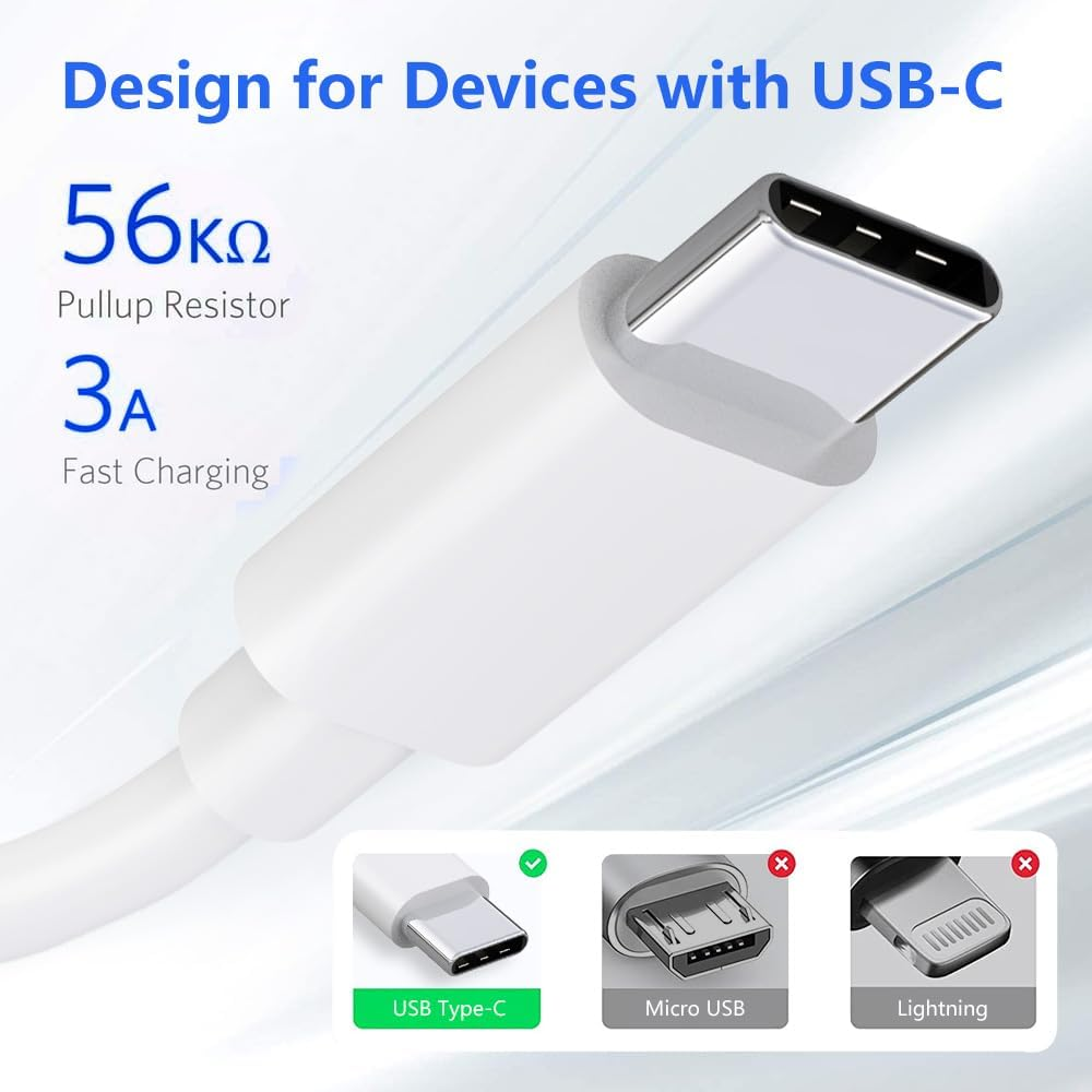 Azhizco USB to USB C Cable 1M 2Pack, USB C Cable 3A USB a to USB C Fast Charging for Iphone 16 Iphone 15, Galaxy S24 S23 S22 Ultra, Pixel, LG, Motorola Moto, Nokia, LG, Switch, Android Auto image number 4