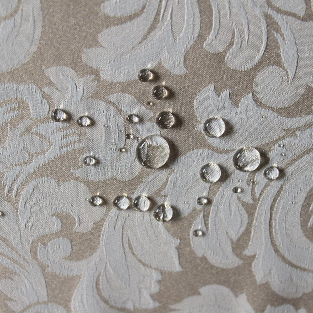 Tektrum 90 Inch round Damask Jacquard Tablecloth Table Cover - Waterproof/Spill Proof/Stain Resistant/Wrinkle Free/Heavy Duty - Great for Banquet Parties Dinner Kitchen Restaurant Wedding (Beige) - Beige image number 3