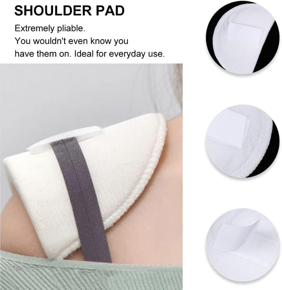 Foam Shoulder Pads Sewing Shoulder Pads, 1 Pair Shoulders Pads Sewing,Bra Strap Pads Pairs Sponge Shoulder Pad Sewing Jacket Blazer Shoulder Pad Shoulder Foam Pads Shoulder Enhancer Shoulder Pads - Blackwhite image number 4