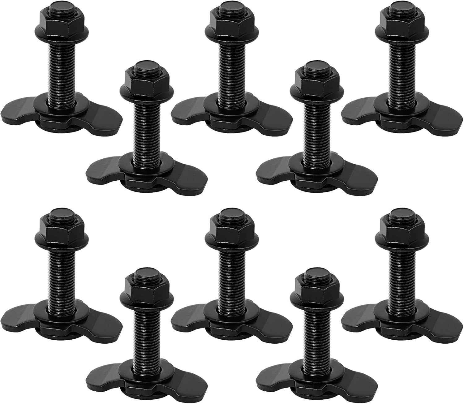 L Track Threaded Stud Fittings L-Track Threaded Double Stud Lug Fitting Tie Down, Used with L Track Rails for Truck Bed or Trailer Cargo Control, Pack of 10, Black image number 3