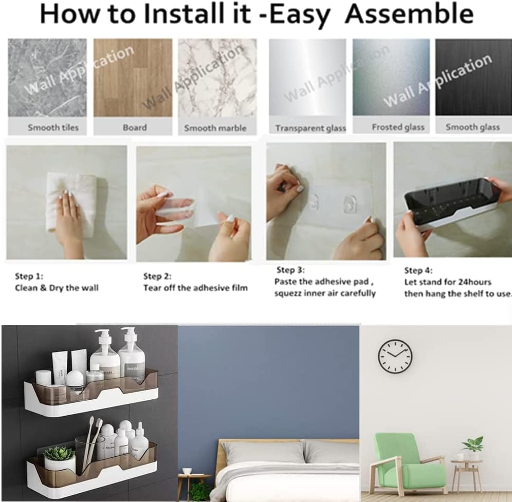 2-Pack Shower Caddy, Separable Shower Organizer, No Drilling Double Layer Shower Shelf, Used for Bathroom and Kitchen (Amber) image number 5