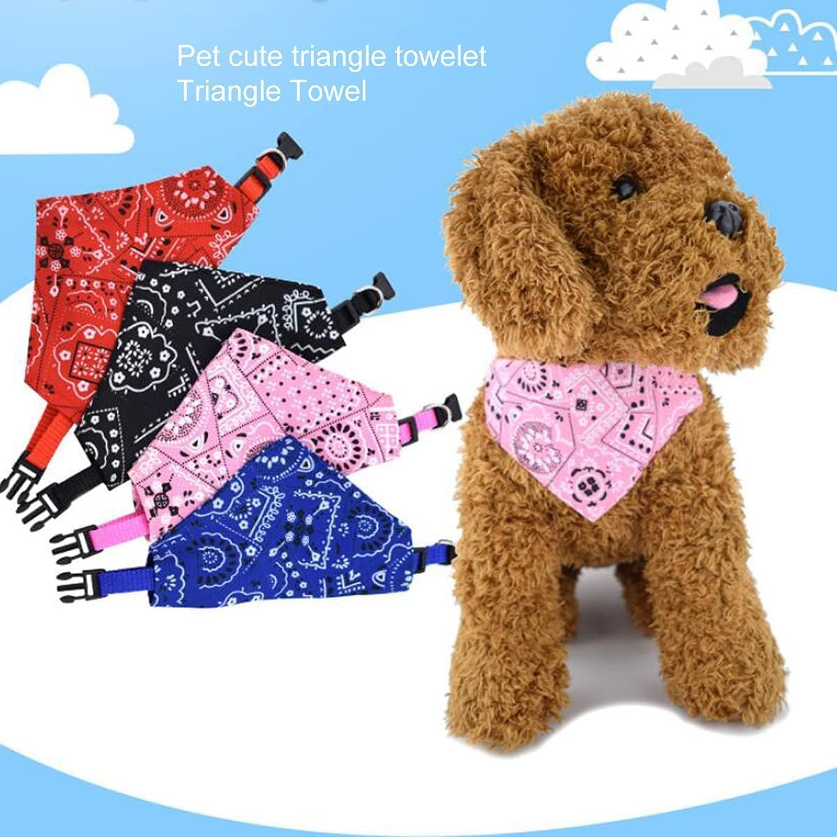 Dog Bandana Collar Scarf, 6Pcs Pet Triangle Bib with Adjustable Buckle, Pet Bandana Puppy Dog Scarf Collar Neckchief with Adjustable Buckle, Dog Neckerchief Bandana Collars image number 2