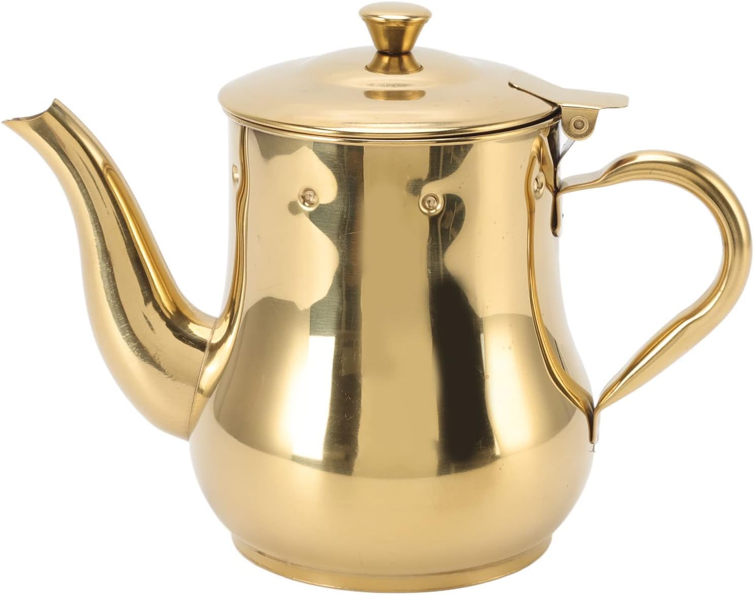 Teapot, Mesh Filter, Non-Toxic Stainless Steel Coffee Tea Kettle for Home (Gold)
