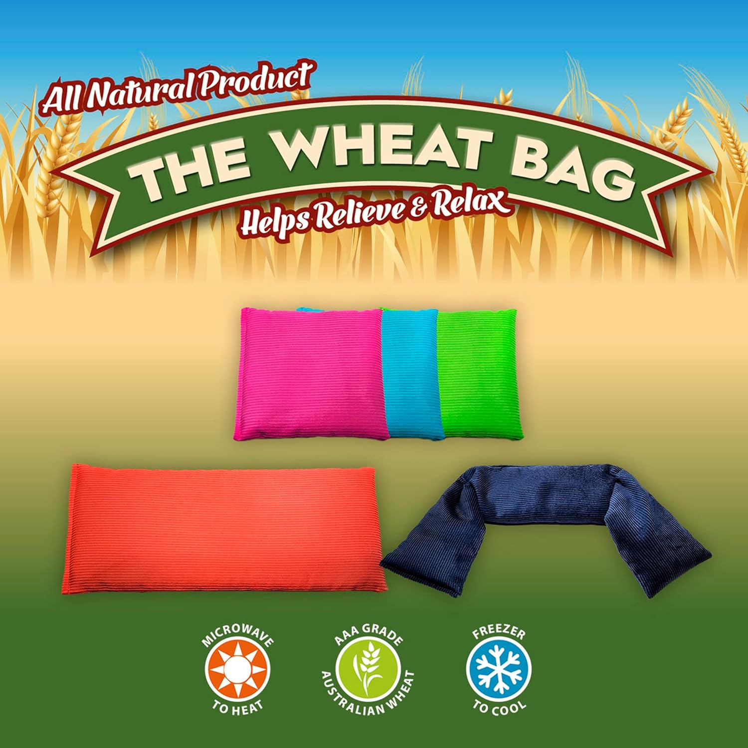 The Wheat Bag - Heat Pack, Neck Wrap 60X12Cm 950G, Aqua - Burgundy image number 4