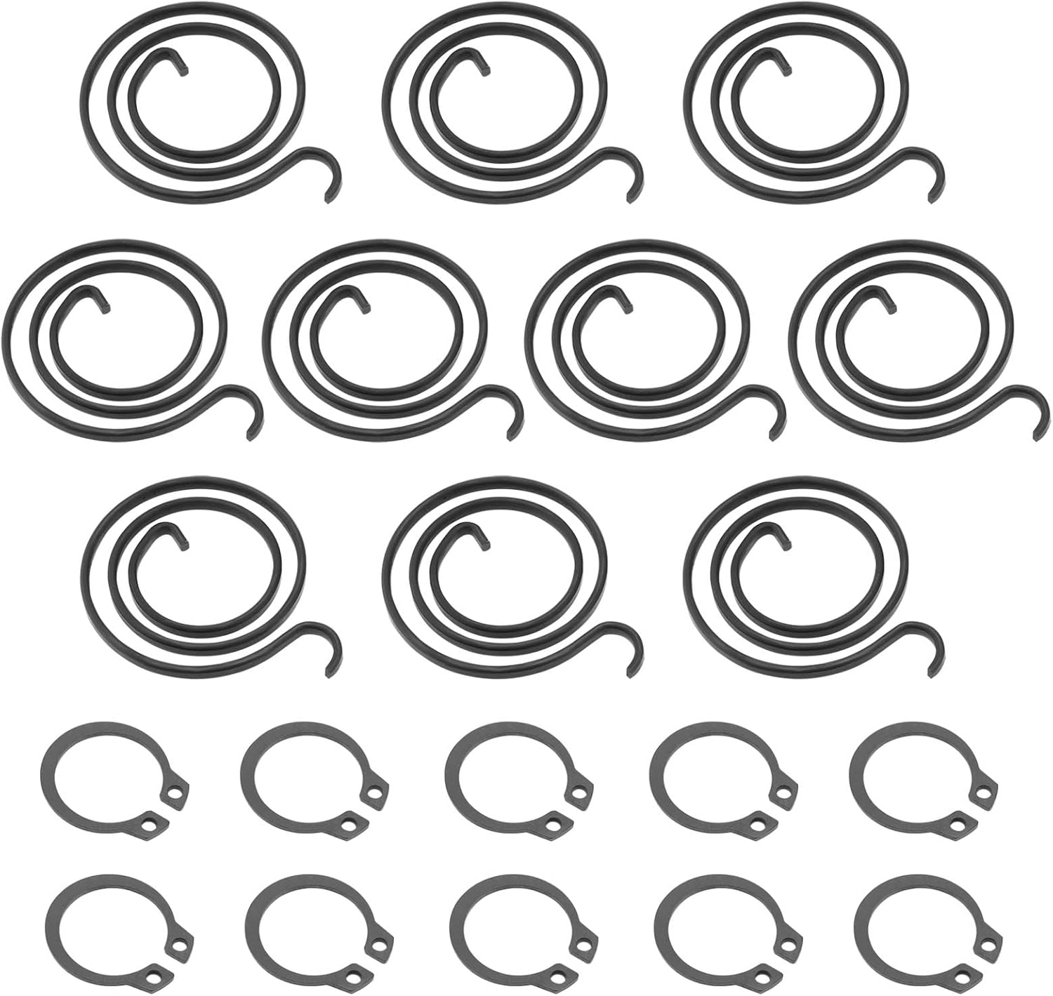 Be in Your Mind 20Pcs Door Handle Spring Repair Kit 2.5 Turn Coil 2Mm Thick 27.5Mm Diameter Coils 1Mm Circlip DIY Door Handle Kit Black Coating image number 6