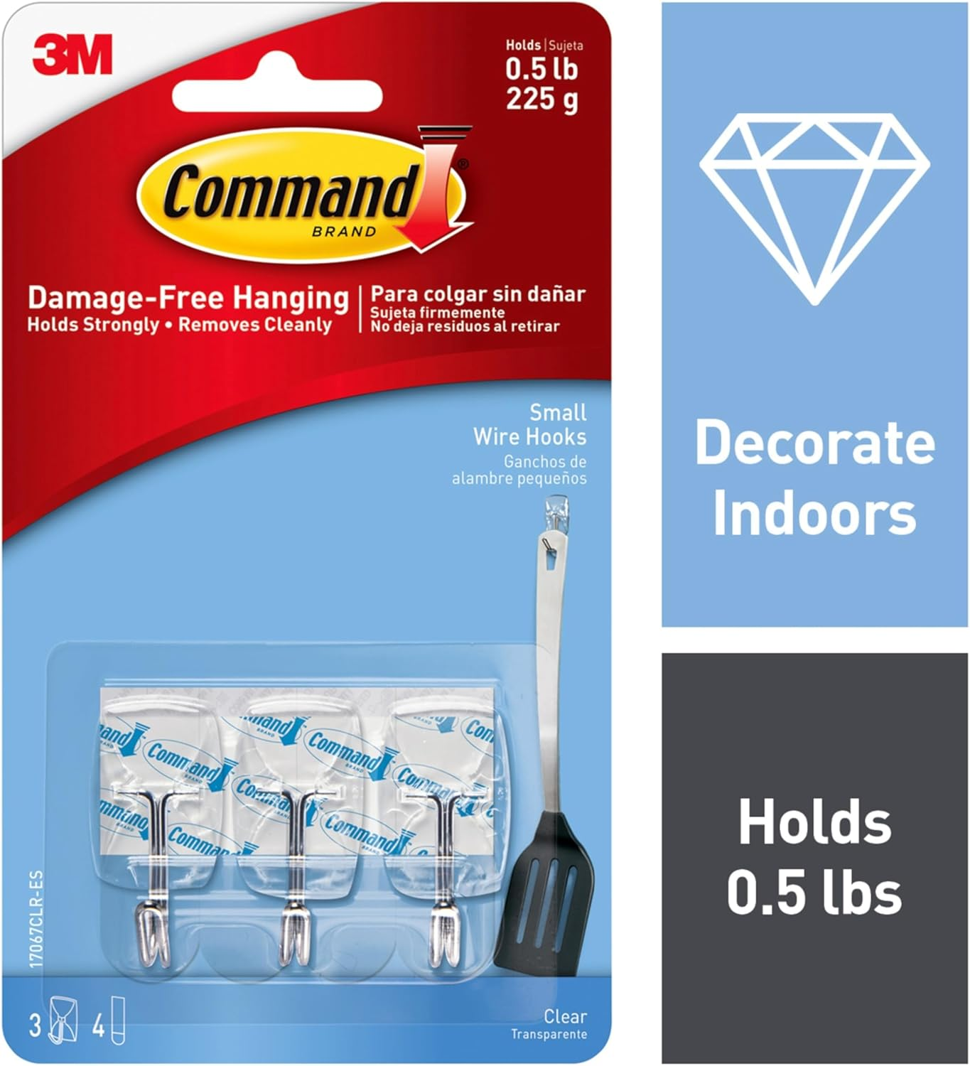 Command Wire Toggle Hooks with Adhesive Strips 7-Pieces Pack, Clear, Small image number 6