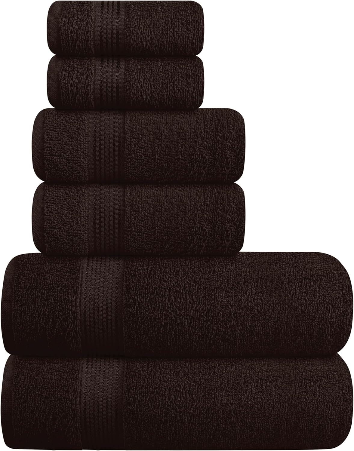 Belizzi Home Ultra Soft 6 Pack Cotton Towel Set, Contains 2 Bath Towels 28X55 Inch, 2 Hand Towels 16X24 Inch & 2 Wash Coths 12X12 Inch, Ideal for Everyday Use, Compact & Lightweight - Coral Orange