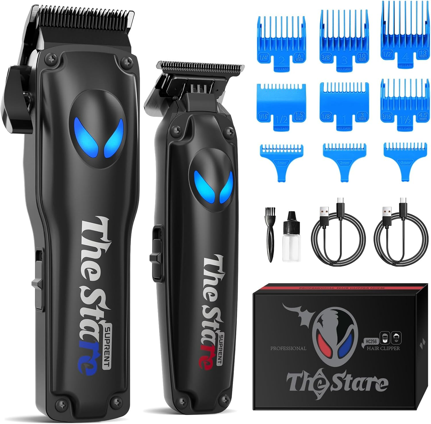 SUPRENT Professional Hair Clippers for Men &ndash; Cordless Hair Cutting Kit, Electric Clippers & Trimmer Combo Set, Rechargeable Haircut Kit for Barber & Home Use, 7500 RPM Motor image number 3