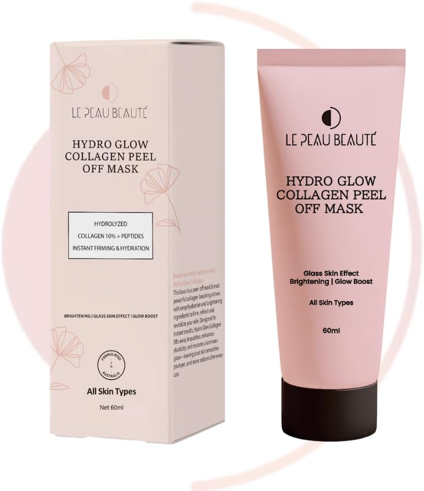 Le Peau Beaut&eacute; Hydraglow Collagen Peel-Off Mask &ndash; Firming, Brightening, Hydrating &ndash; Anti-Aging Face Mask with Collagen, Niacinamide, Hyaluronic Acid, Peptides image number 4