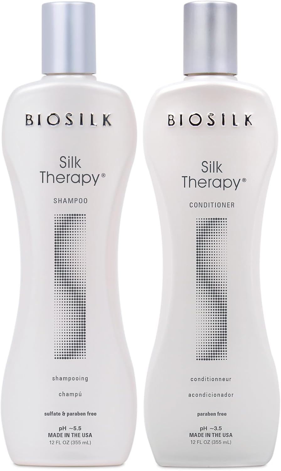 Biosilk Silk Therapy Duo Set Shampoo & Conditioner, Gentle Cleansing Haircare for Amazing Shine, Sulfate, Paraben, & Cruelty-Free, 12 Oz (Pack of 2) image number 4