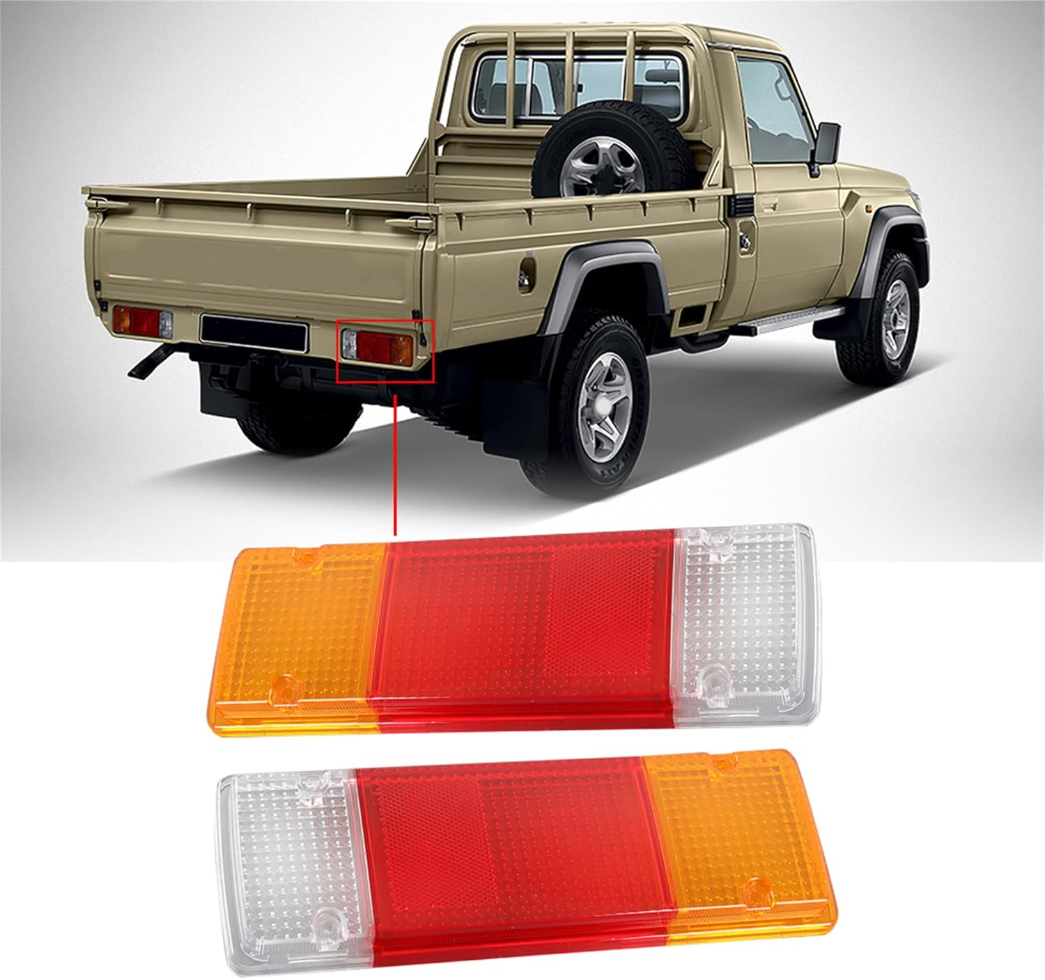 Tail Light LENS PAIR Replacement for Toyota Hilux 05-11 Replacement for Landcruiser 75-79 Series Tray Ute image number 4
