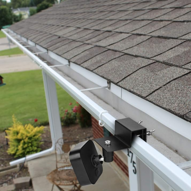 Gutter Mount for Arlo and Eufy Cameras, Black, 360-Degree Rotation, 90-Degree Tilt, Secure Mounting, Weatherproof Alloy Mount for Camera Solar Panel-No Drill image number 2