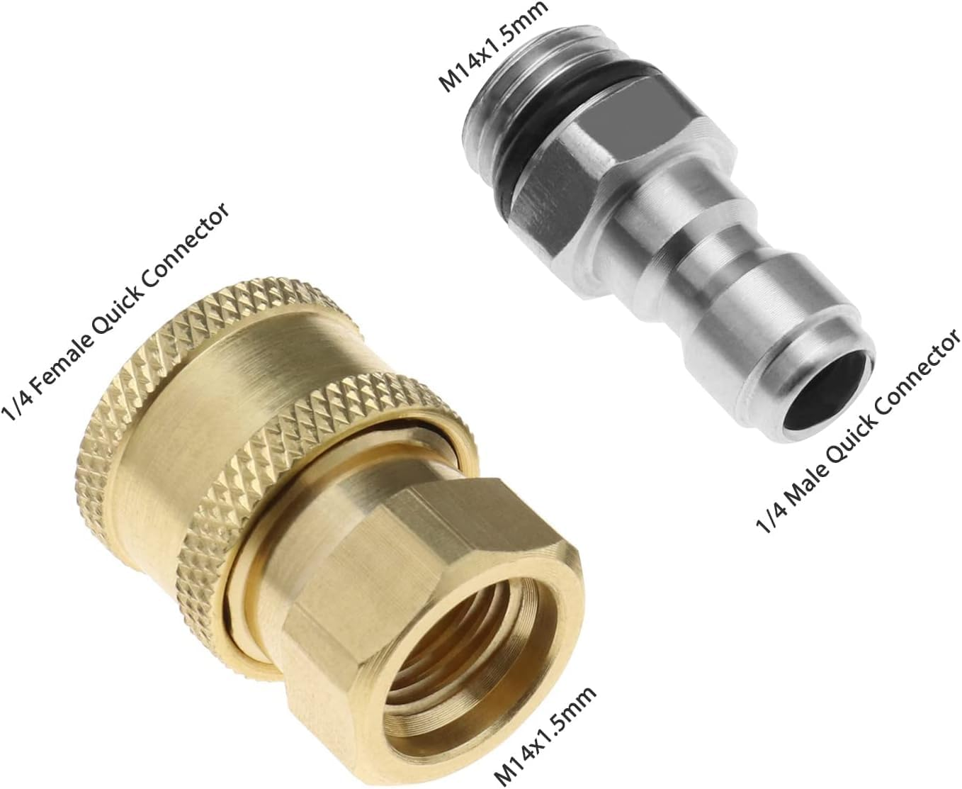 Limcryspp High-Pressure Cleaning Machine Nozzle Connector, M14 Thread, 1/4 Quick Connector, Internal Thread Connector and External Thread Brass Quick Connector image number 5