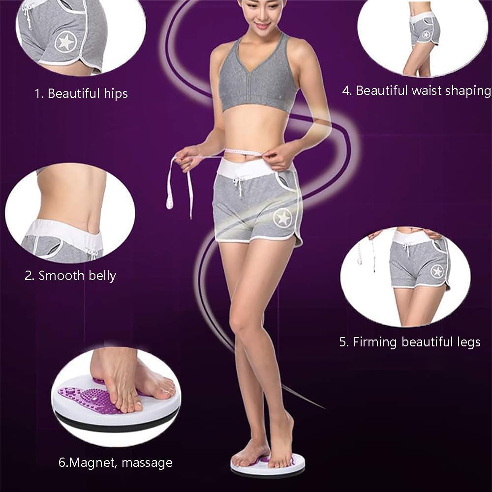 Ab Twist Waist Disc Board with Handles - Adjustable Twisting Trainer with Massage Foot Sole - Rotating Balance Disc for Slimming Waist, Abs, Arms, Hips & Thighs Home Workout image number 6