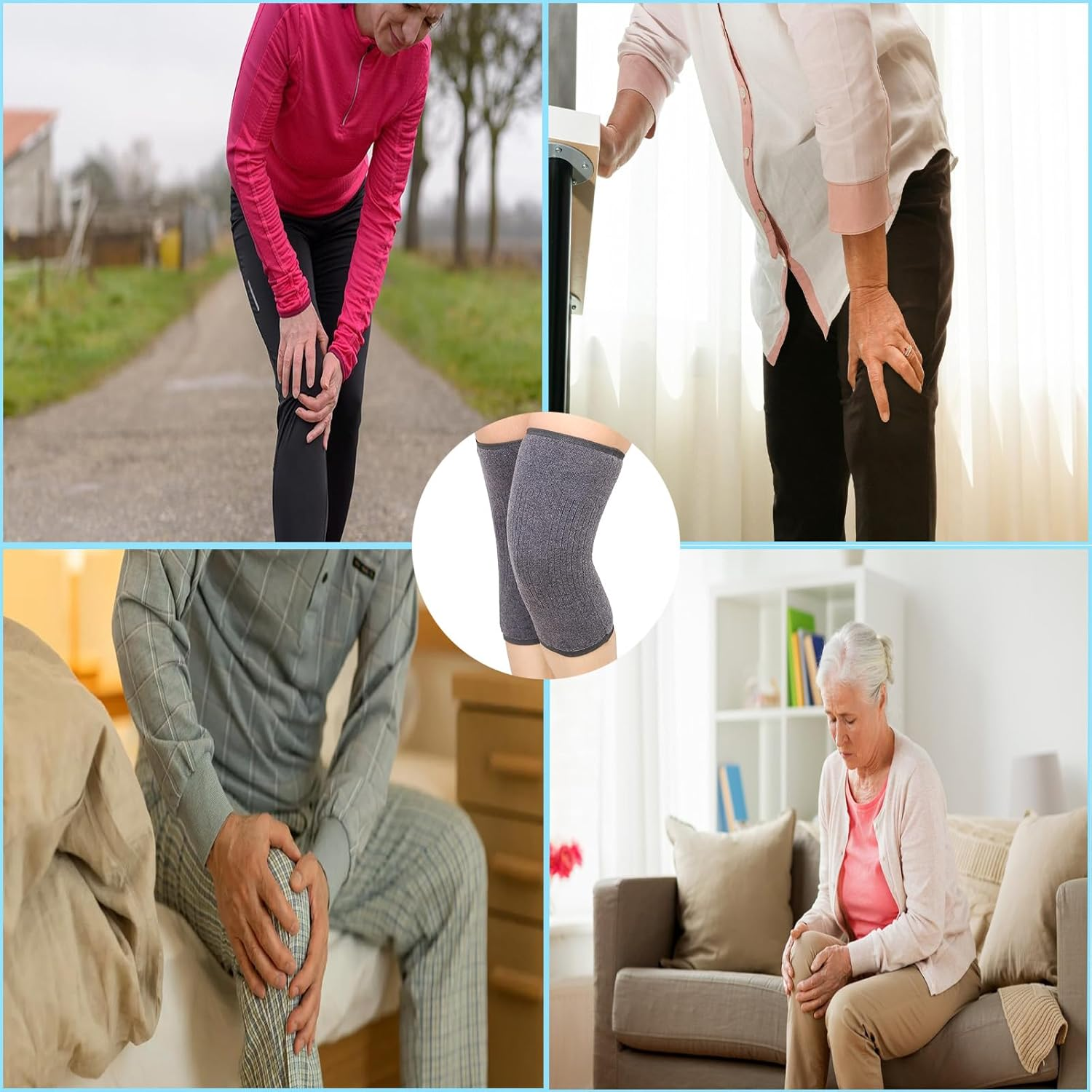 Knee Warmers,Knee Sleeves for Men Women Knee Sleeve, Support Leg Warmth in Winte and Joint Pain Relief for Arthritis Knee Thermal, Bicycle Skiing Running Knee Pads image number 4