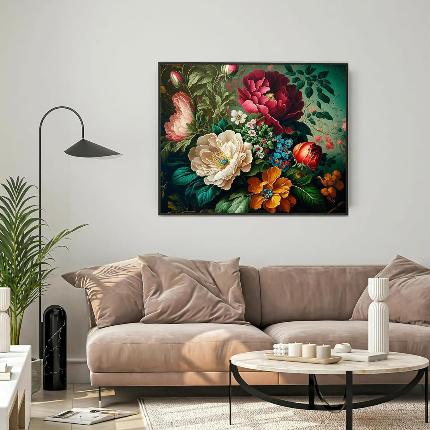 Paint by Number for Adults. DIY Acrylic Painting Kit for Adults Beginner Flowers &ndash; 16&rdquo; X 20&rdquo;With 3 Brushes and Bright Colors image number 3