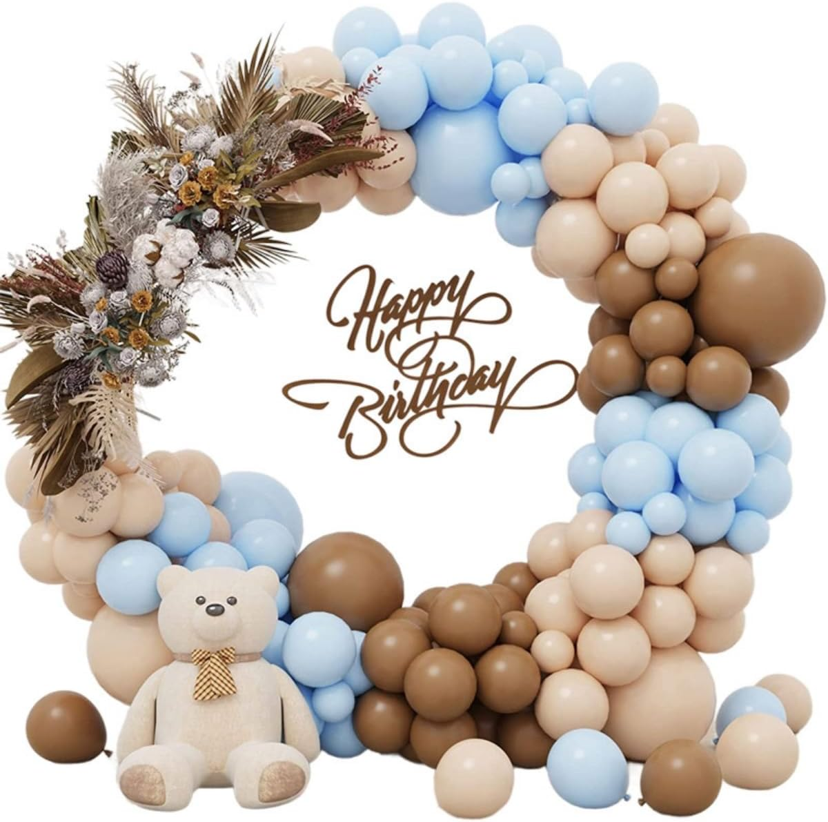 Costume Bay Balloon Garland Kit - Green Metallic Gold White Latex Balloons Party Supplies for Baby Shower Happy Birthday Party Decorations Wedding Anniversary (Happy Birthday - Black, ONE) - 76Pcs - Anna image number 2